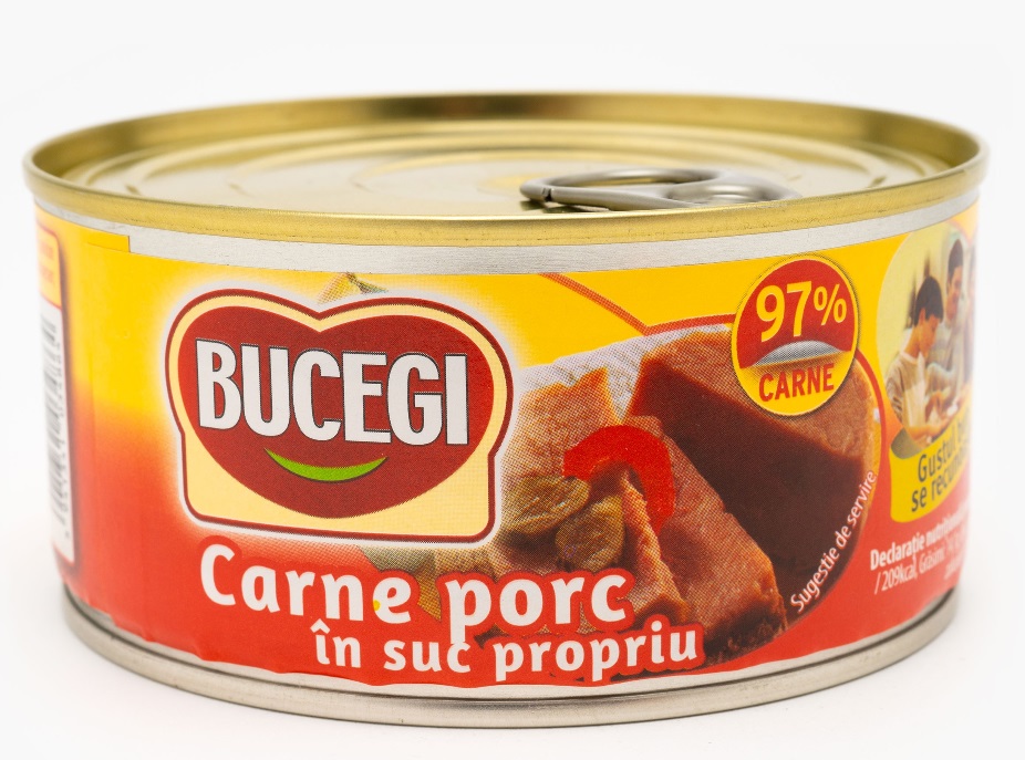 BUCEGI CARNE PORC IN SUC PROPRIU 300G 97%