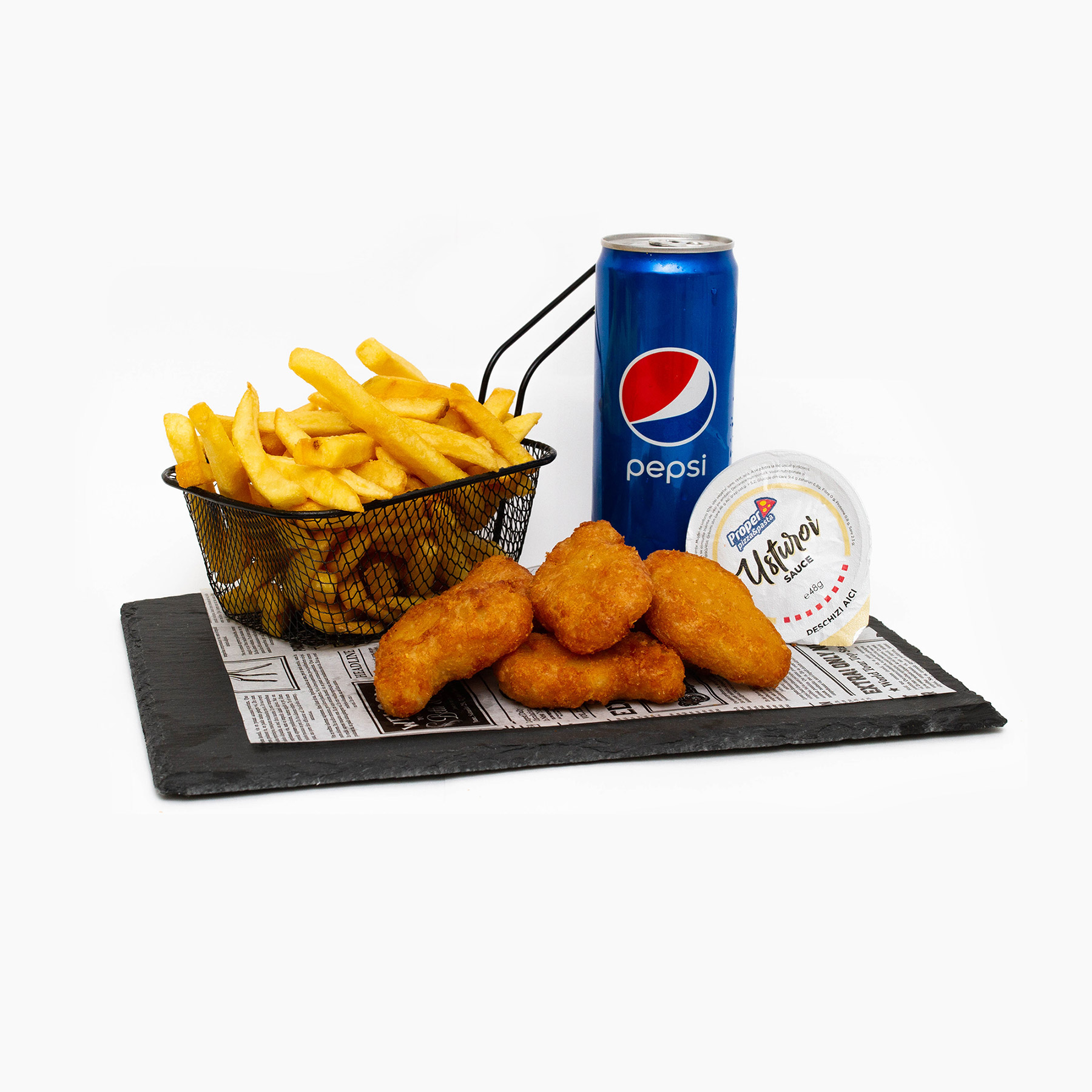NUGGETS PUI 120G+CARTOFI PRAJITI 100G+PEPSI 0,5L