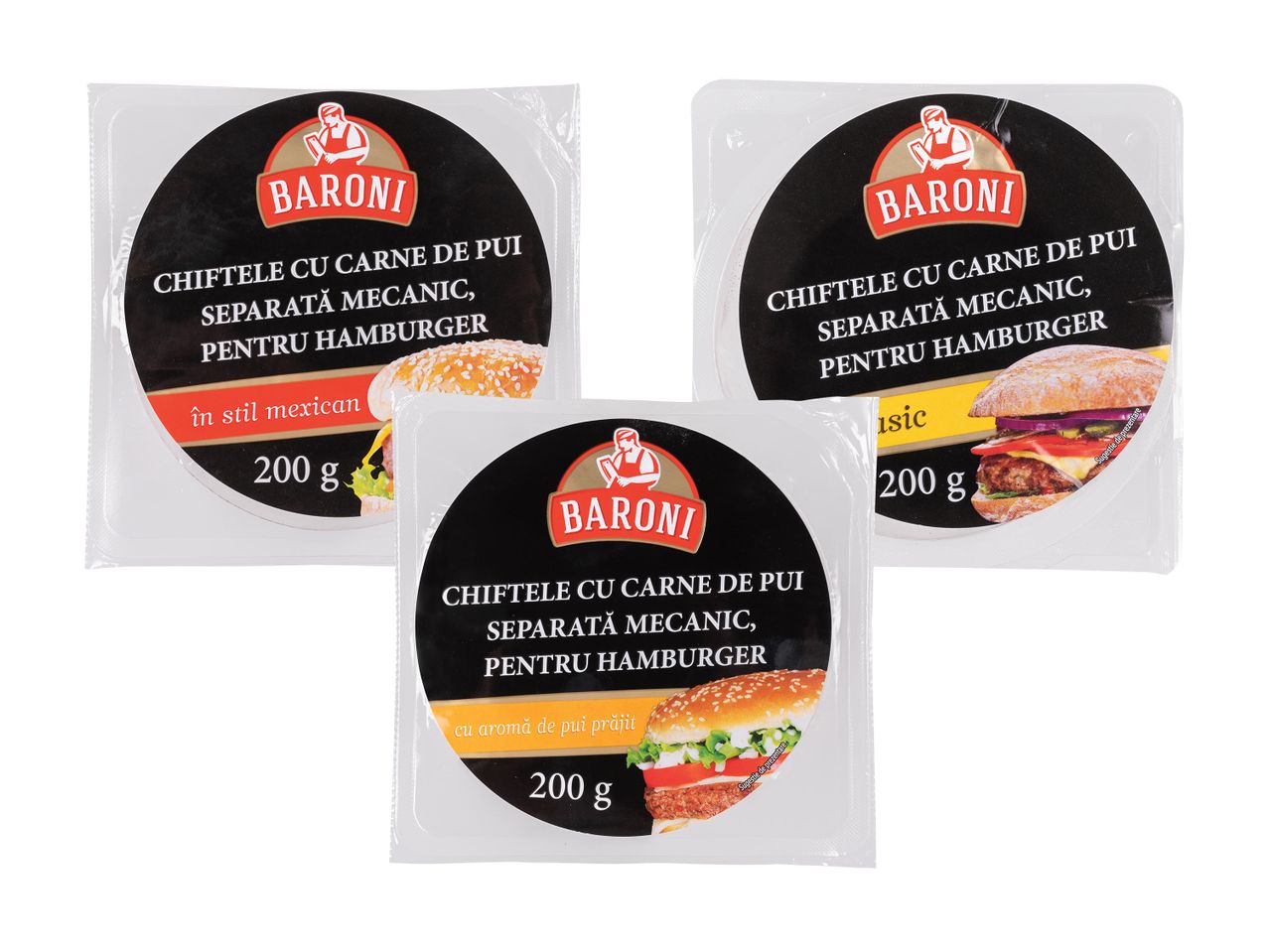 CHIFTELE PUI PENTRU HAMBURGER BARONI 200G