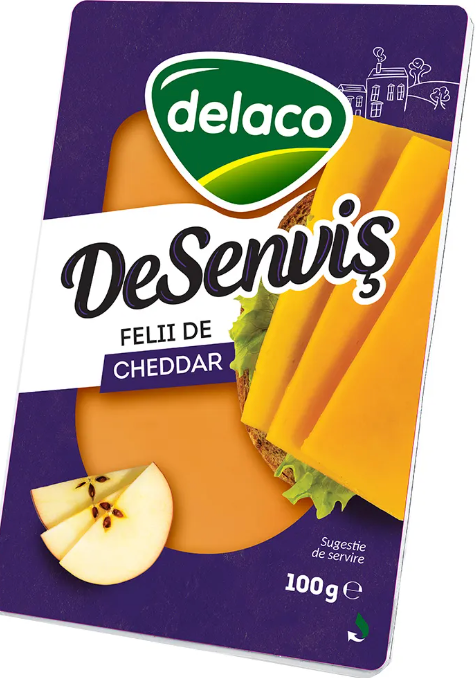 DELACO DESENVIS CHEDDAR FELII 100G