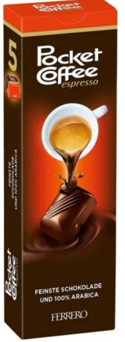 POCKET COFFEE PRALINE CU CAFEA 5BUC 62.5G