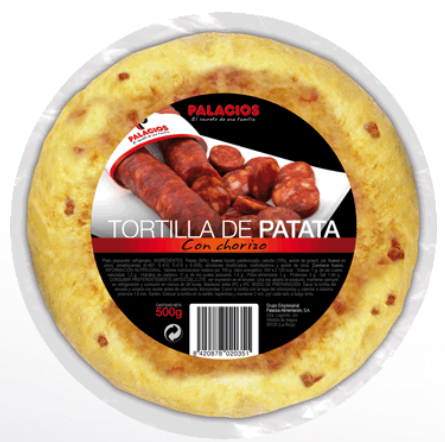 TORTILLA DE PATATAS CU CHORIZO 500G