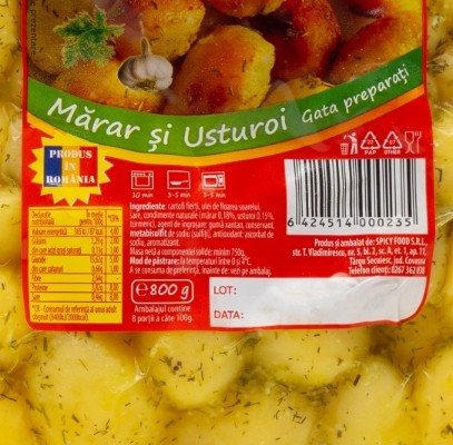 CARTOFI FIERTI CU MARAR SI USTUROI 800G