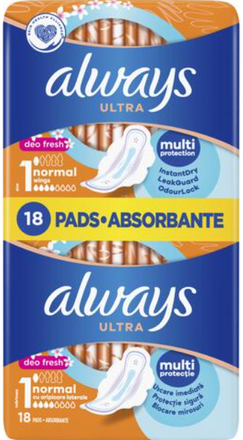 ALWAYS ABSORBANTE ULTRA FRESH 18BUC
