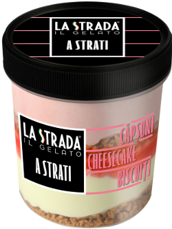 LA STRADA IL GELATO 473ML INGHETATA CAPSUNI CHEESECAKE BISCUITI 473ML