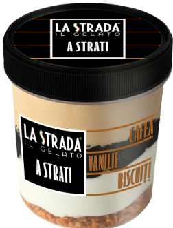 LA STRADA IL GELATO 473ML INGHETATA CAFEA VANILIE BISCUITI