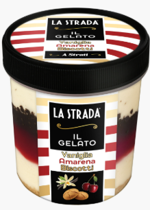 LA STRADA IL GELATO 473ML INGHETATA LAMAIE ZMEURA BISCUITI